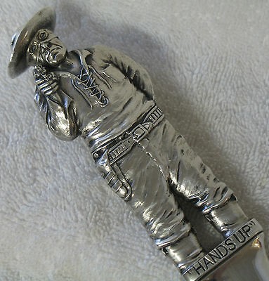   Silver Hands Up Page Turner Letter Opener Robber Masked Bandit