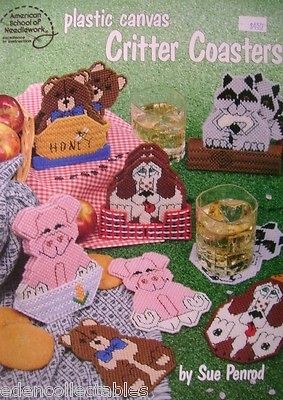   ~CRITT​ER COASTERS~Sue Penrod~Bassett​~Tom Cat~Pig~Raccoo​n+