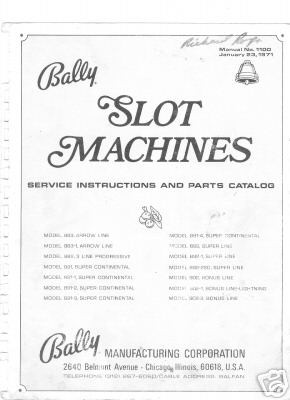 bally slot mach manual models 883889891 89 2902910 expedited shipping