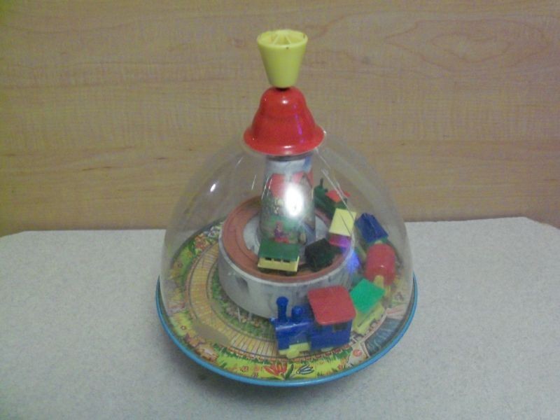 germany lillian vernon domed spinning top toy tin time