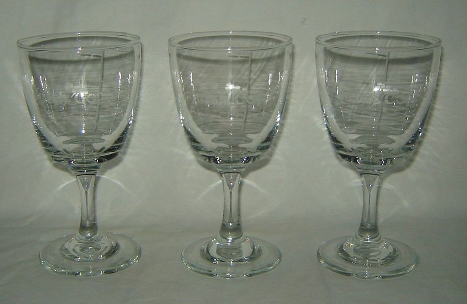 set of 3 clear glass irish coffee stemmed glasses time