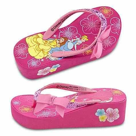 NEW Disney Princess Pink Platform Wedge Toddler Girls Slip On Flip 