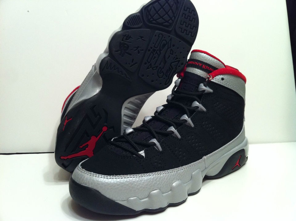   Air Jordan 9 Retro GS Black Red Silver Platinum Kilroy 302359 012 2012