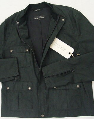 RAG & BONE JACKET $645 BLACK 4 PKT 100%COTTON HANDMADE FIELD JACKET 