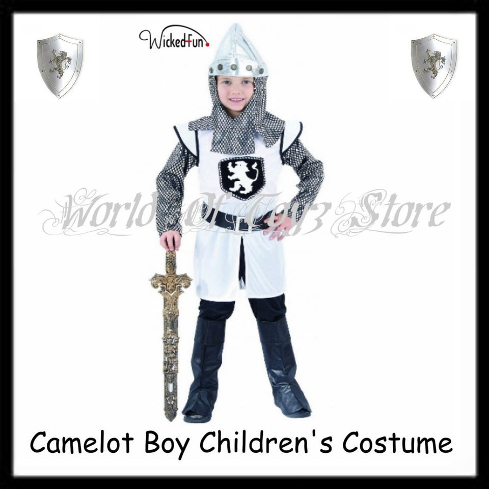   Medieval Crusador Knight Tudor King Fancy Dress Costume   3 Sizes