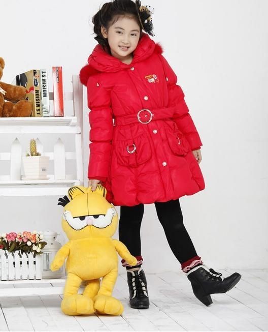   Kids Down Jacket Girls Down Coat Fur Hood Winter Outwear New DR1658