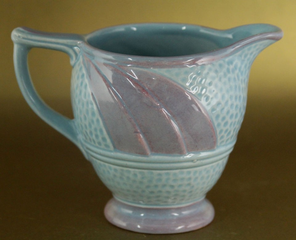 VINTAGE TABLE CREAMER ART DECO MAUVE & TURQUOISE MELBA WARE WAIN 