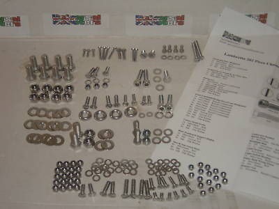 Lambretta 202 Piece Stainless Steel Fixing Kit   GP125 GP150 GP200