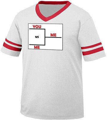 You Vs Me  Playoff Bracket Tournament Winner Mens Ringer V Neck T 