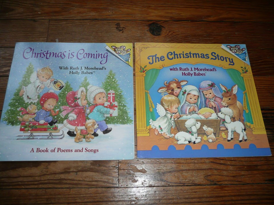 Lot of 2 HOLLY BABES Ruth J. Morehead CHRISTMAS picture books Coming 