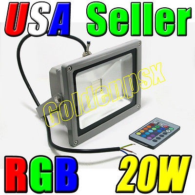 110V AC 20W RGB Color LED Wall Wash Flood Light Landscape Garden 