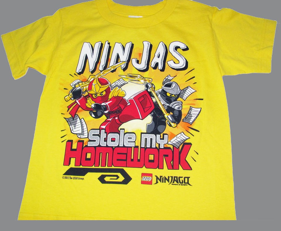 LEGO NINJAGO TV SHOW NINJAS STOLE MY HOMEWORK BOYS SS SHIRT NEW