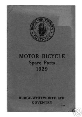 1929 rudge whitwort h spare parts list on cd 183