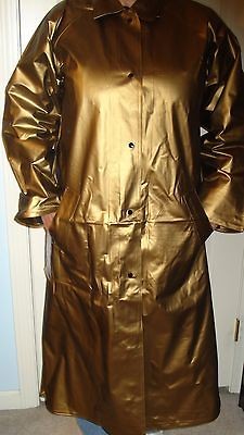 NWTs Womans 100% Vinyl Long Raincoat by Shedrain Corporation Size S 