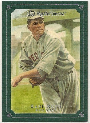   RUTH, Boston Red Sox —2007 UD Masterpieces #22— Green Linen framed