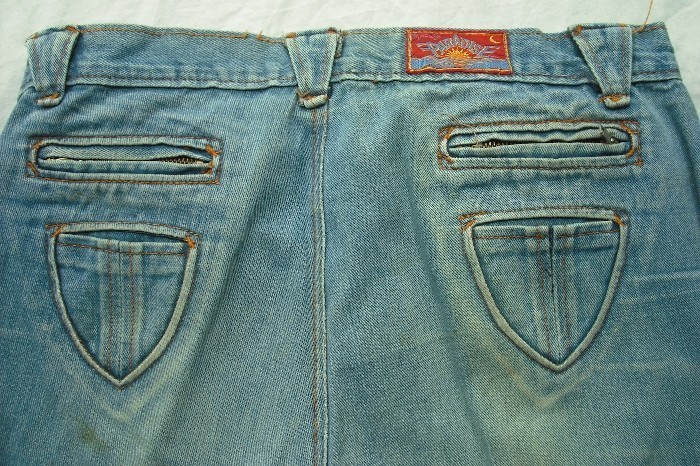 Vtg Paradise Jr 13 32 x 33 Wide Leg Flare Boot Cut Jean triangle 