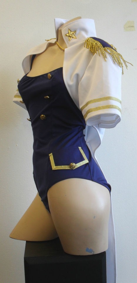   CAPTAIN SAILOR UNIFORM LEOTARD JACKET COSTUME S 10/12 LEG AVENUE