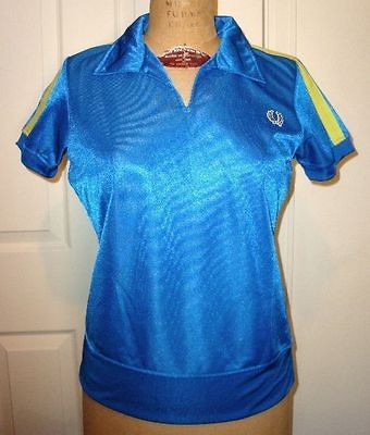   PERRY POLO SHIRT TOP ROYAL BLUE POLY sz M US 8 UK 12 TENNIS GOLF NEW