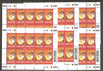 malta single value europa cept 2003 x 12 sheetlets mnh