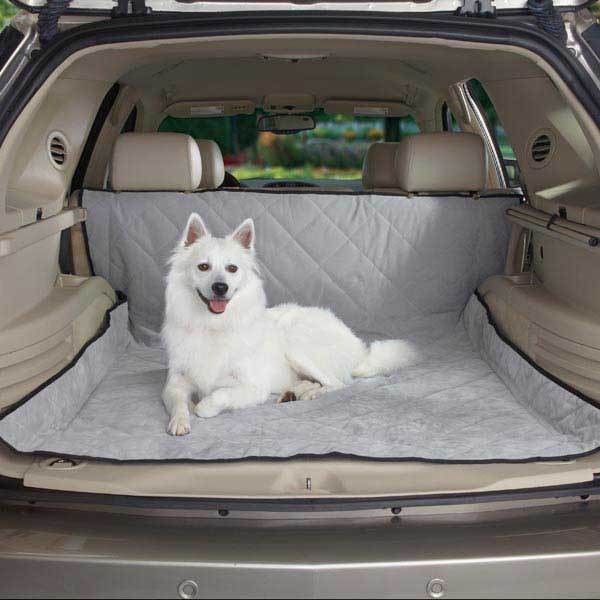 Quilted Suede Microfiber Car Cargo Cover Dog Pet Quarry Grey Gray