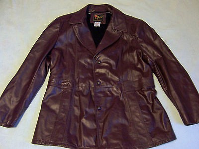 Vintage 70s Mahogany REED Leather Disco Fight Club MOD Hipster USA 