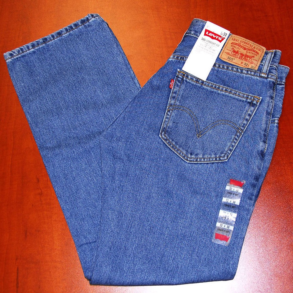 levis 505 jeans jean medium stonewash blue 4891 zip fly