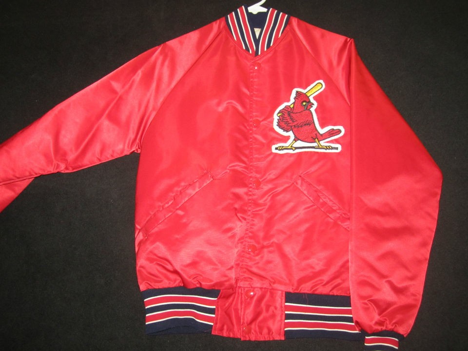 VINTAGE 80S ST. LOUIS CARDINALS SATIN STARTER JACKET SZ SMALL