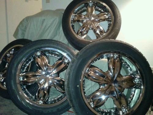 chrome rims with low profile tires 18 rims time left