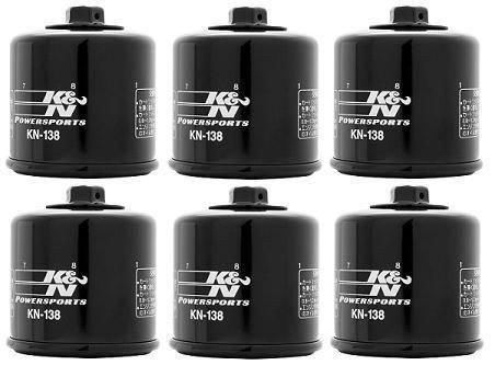   Black Oil Filter (Pack of 6) 05 07 Suzuki LT A700X KingQuad 4x4