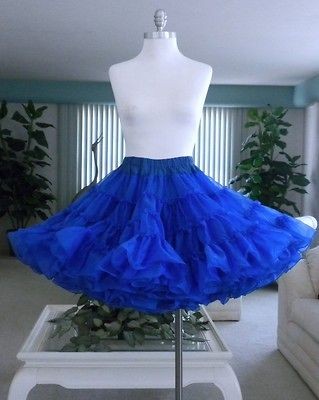 Vintage~ROCKABILLY SLIP~VERY FULL ROYAL BLUE PETTICOAT~Square Dance Co 