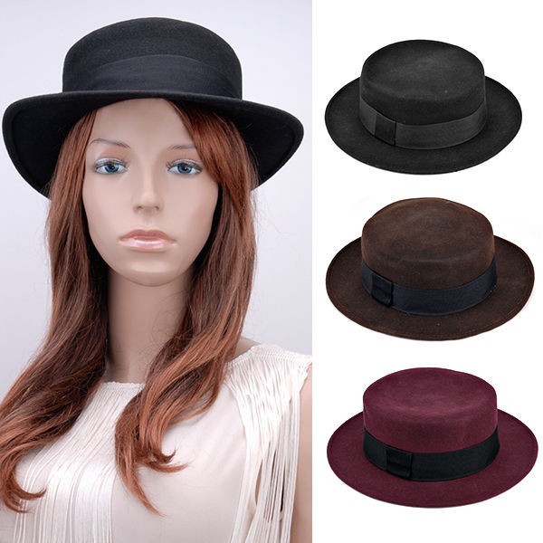 trendy mens womens 100 % wool felt bowler hat fedora