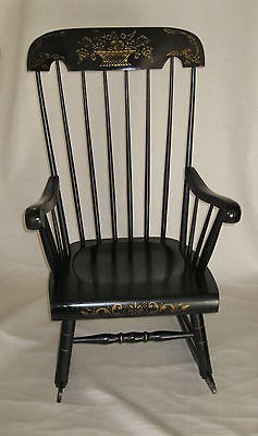 vintage tell city rocking chair black and gold time left