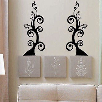 antique oak trees pair vinyl wall art decal sticker more