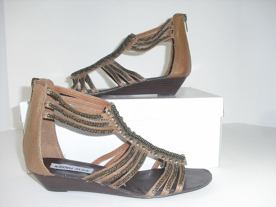 Steve Madden Cabezza Womens 7.5 M Sandals Thongs Gladiators Cognac 