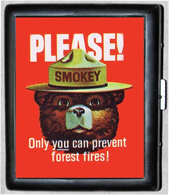 smokey bear metal wallet cigarette case 544 
