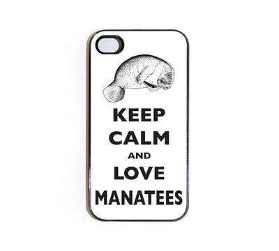 iphone 4 hard case keep calm and love manatees time