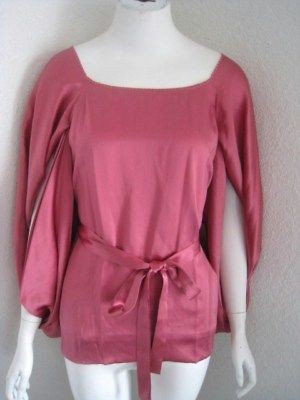 bcbg max azria light wine satin silk top s nwt t110