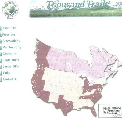 Newly listed Thousand Trails/NACO/LT​R/Outdoor World/Mid Atlantic 