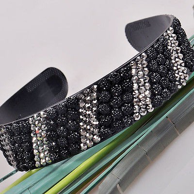 pretty lady girl alice band headband rhinestone plastic hair accessory