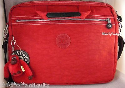 Kipling Ginza RED Netbook Laptop Compuer Shoulder WORK School Day Tote 