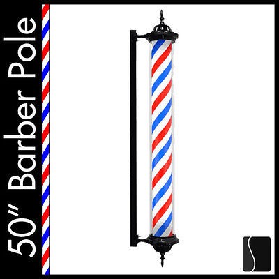 Newly listed New 50 Barber Pole Light Red White Blue Rotating 