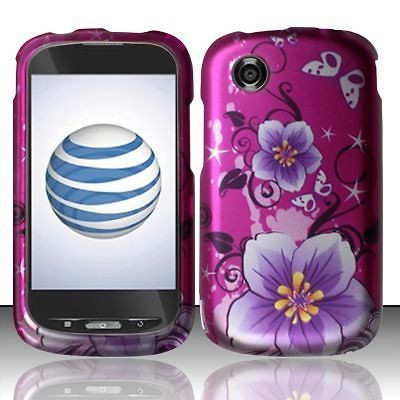 For Straight Talk ZTE Merit 990G Purple Flower Skin Snap on Hard Case 