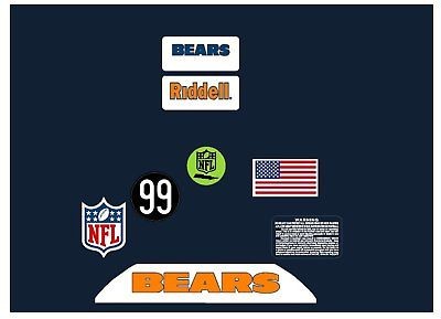 nfl chicago full size helmet decals bears 