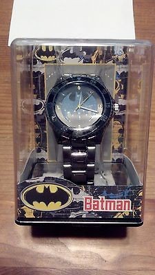 all silver batman logo watch w metal chain link band