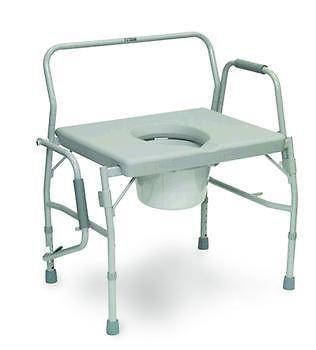 Heavy Duty Steel Bariatric Extra Wide Drop Arm Toilet Commode