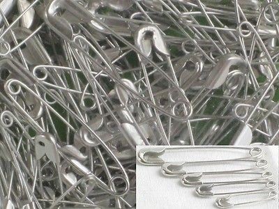 200 pc Safety Pins Large Medium Small Mix 5 Sizes 0.8 1.1 1.25 1.4 