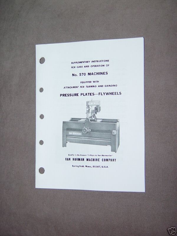 van norman model 570 flywheel grinder attachment manual one day