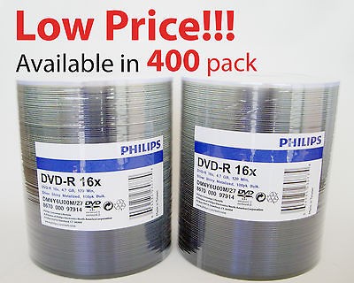   Priority Ship 200 pk Philips 4.7 GB 16X DVD R Blank Media Disc DVDR