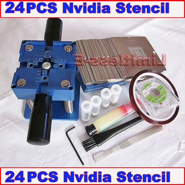 90mm BGA reballing station + 24 pcs Nvidia Stencils +10cc Flux paste 