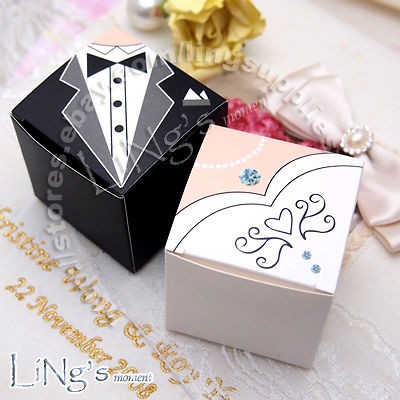 bride groom tuxedo dress decoration wedding favor gift candy box